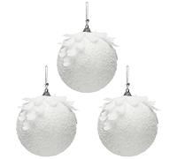 INIFLM Lot de 6 boules de Noël, boules de Noël assorties incassables, boules de Noël, boules de Noël, décorations de fête, de mariage (8 cm), blanc