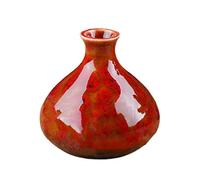 INIFLM Mini vase coloré en céramique émaillée unique pour décoration d'intérieur, centres de table, salon, cuisine, mariage (rouge)