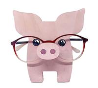 INIFLM Support de lunettes en bois en forme d'animal, support de lunettes fait main en forme de cochon pour lunettes, présentoir à lunettes de soleil pour décoration de bureau à domicile