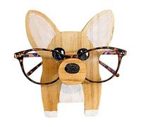 INIFLM Support de lunettes en bois fait à la main en forme de corgi pour lunettes de soleil pour la maison, le bureau, accessoires de décoration