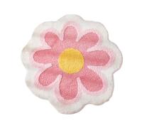 INIFLM Tapis de Bain Rond Antidérapant et Absorbant L'eau en Forme de Marguerite, Tapis de Bain à Fleurs Vertes pour Salle de Bain, Chambre à Coucher, Joli Tapis de Salle de Bain à(100CM Rose)