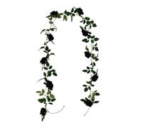 INIFLM Vigne de Rose Noire Artificielle, Fausse Vigne de Rose à Suspendre Guirlande de Roses Vintage pour la Décoration d'halloween, Plantes D'intérieur Vigne de Rose Artificielle Guirlande(250CM)