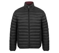 Inigo Funnel Neck Quilted Puffer Jacket in Jet Black/Burgundy - Tokyo Laundry - L