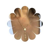 Inilbran Boho Virgin Mary Y Necklace Religious Coin Necklace Choker Gold Disc Necklace Cross Crucifix Pendant Necklace Chain Jewelry For Women And Girls