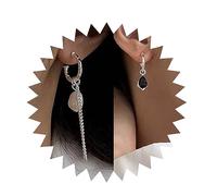 Inilbran Boucles D'oreilles Pendantes Boho En Pierres Noires Boucles D'oreilles Clou Perle Baroque Boucles D'oreilles Chaîne En Pierres Noires Boucles D'oreilles Goutte Perle Asymétrique Bijoux