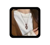Inilbran Collier Ours Boho Long Collier Animaux Mignon Chaîne Collier Ours Teddy Vintage Collier Pendentif Long Pull Hip Hop Chaîne Colliers Bijoux Pour Femmes
