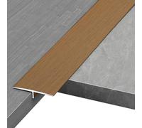 ININOSNP Bande de Transition de Sol moulée en T, Garniture de Bord de Porte moulée en T for Le Bois au carrelage, seuils en Aluminium for Portes/Protecteur de Tapis(Brown,Length 120cm/47 in)
