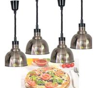 ININOSNP Chauffage Rapide Lot de 4 Lampes chauffantes for Aliments avec Cordon à Ressort rétractable de 60 à 180 cm(Silver,25cm)