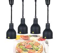 ININOSNP Chauffage Rapide Lot de 4 Lampes chauffantes for Aliments avec Cordon à Ressort rétractable de 60 à 180 cm(Black,19cm)
