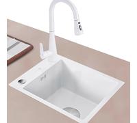 ININOSNP Encastrable Mini-évier de Cuisine en Acier Inoxydable 304 Blanc