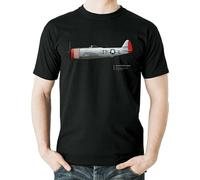 ININOSNP Flyingraphics Aviation Themed T Shirt Republic P47D Thunderbolt T-Shirt Black L