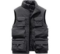 ININOSNP Gilet sans Manches Gilet Chaud d'hiver serré for Homme, Veste en Laine épaisse sans Manches, Manteau, Poches for Homme, Gilets de Travail(Grigio,XX-Large)