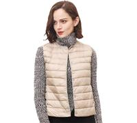 ININOSNP Gilet sans Manches Gilet Chaud for Femme Automne et Hiver Gilet Court Mince léger Portable Chaud sans Manches Doublure d'hiver(Khaki,L)