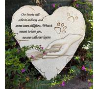 ININOSNP Monuments commémoratifs pour Animaux Pierre commémorative en Forme de cœur Peinte à la Main for Le Lieu de Repos de Votre Chien de Compagnie Bien-aimé