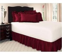 ININOSNP Ourlet Infroissable Jupe de lit élastique Solide, Fournitures de décoration for Chambre à Coucher, hôtel, Maison, 6 Couleurs S/M/L/XL, Base de lit à Volants(Burgundy,200x120cm)