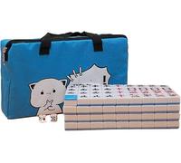 ININOSNP Pack de Jeux Ensemble de Jeu Mah Jongg Facile à Lire, Jeu de Mahjong Complet for Les Voyages en Famille, tuiles de Mahjong(30x22x14mm)