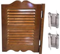 ININOSNP Porte de café Simple, Porte battante, Portes à persiennes Marron avec Texture en Bois Naturel, quincaillerie(W 55cm (21 5/8"))