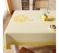 ININOSNP Protection de Table Nappe Lavable Simple à Motif Floral, idéale for Les Jardins extérieurs et Les fêtes festives(Giallo,140x140cm)
