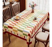 ININOSNP Protection de Table Nappe rectangulaire à Rayures colorées, idéale for Les Garden-Parties en Plein air(Green,100x180cm)