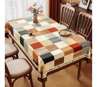 ININOSNP Protection de Table Nappe rectangulaire à Rayures colorées, idéale for Les Garden-Parties en Plein air(Multicolored,140x220cm)