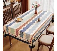 ININOSNP Protection de Table Nappe rectangulaire à Rayures colorées, idéale for Les Garden-Parties en Plein air(Blu,90x140cm)