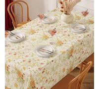 ININOSNP Protection de Table Nappe rectangulaire de Style Floral Rustique for la décoration de Plan de Travail de Cuisine(Green Leaves,90x150cm)