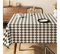 ININOSNP Protection de Table Nouvelle Nappe essuyable à Carreaux sergé, Couverture de Table rectangulaire(Brown,90x140cm)