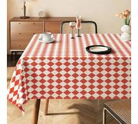 ININOSNP Protection de Table Nouvelle Nappe essuyable à Carreaux sergé, Couverture de Table rectangulaire(Rosso,90x150cm)