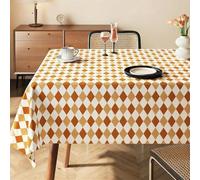 ININOSNP Protection de Table Nouvelle Nappe essuyable à Carreaux sergé, Couverture de Table rectangulaire(Orange,100x160cm)