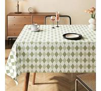 ININOSNP Protection de Table Nouvelle Nappe essuyable à Carreaux sergé, Couverture de Table rectangulaire(Light Green,140x180cm)
