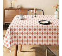 ININOSNP Protection de Table Nouvelle Nappe essuyable à Carreaux sergé, Couverture de Table rectangulaire(Pink,120x120cm)