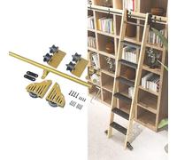 ININOSNP Rails en Acier Inoxydable Kit de quincaillerie for échelle coulissante de bibliothèque, Rail Rond et Accessoires d'extension for Maison/intérieur/Grenier(6.6ft/200cm Track Kit)