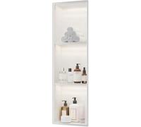 ININOSNP Rangement pour Salle de Bain Niche Murale encastrée en Acier Inoxydable avec éclairage LED for la Douche et Les Articles de Toilette.(Bianco,90x28x12.5cm)