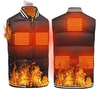 ININOSNP Veste chauffante Vêtements Thermiques d'hiver : Gilet de Chasse à température contrôlée Intelligente, idéal for la Moto, Le vélo, la Chasse et la pêche.(Black with Battery,2X)