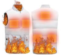 ININOSNP Veste chauffante Vêtements Thermiques d'hiver : Gilet de Chasse à température contrôlée Intelligente, idéal for la Moto, Le vélo, la Chasse et la pêche.(White with Battery,1X)