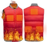 ININOSNP Veste chauffante Vêtements Thermiques d'hiver : Gilet de Chasse à température contrôlée Intelligente, idéal for la Moto, Le vélo, la Chasse et la pêche.(Red with Battery,1X)
