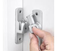 INIRET Loquets de porte de grange argentés, 90/180 degrés, loquet de porte à angle droit en alliage d'aluminium, loquet de porte coulissante, loquet de sécurité pour armoires, porte de grange, salle