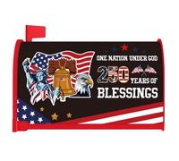 InIsaJace Housse de boîte aux lettres pour 250e anniversaire de mariage, One Nation Under God America, 45,7 x 53,3 cm, décoration 250 ans de bénédictions pour les vacances, festival, extérieur, cour