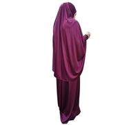 Inissia Ensemble de 2 pièces pour la prière, foulard Khimar et jupe en lycra extensible pour usage quotidien/maison/travail/voyage/hajj/umrah/mosquée/madrassa Taille unique, bordeaux, taille unique