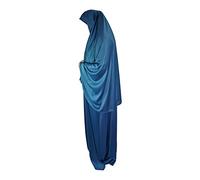 Inissia Ensemble de 2 pièces pour la prière foulard Khimar et jupe en lycra extensible pour usage quotidien/maison/travail/voyage/hajj/umrah/mosquée/madrassa Taille unique - Bleu - Taille Unique