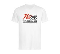 Initial D Red Suns Kanji Poster Akagi Tops Sport Wear T-Shirt White L