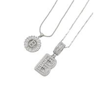 Initial Letter Pendant Necklaces,Letters Necklaces Gifts for Women,Two Initial Name Alphabet A-Z Letter Gift(Silver,A)