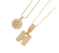 Initial Letter Pendant Necklaces,Letters Necklaces Gifts for Women,Two Initial Name Alphabet A-Z Letter Gift(Gold,L)