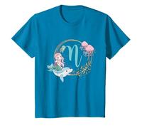 Initial N Sirène Alphabet Letter Gift Girls Adolescents Adult T-Shirt
