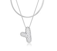 Initial s for Women, Balloon Bubble Letter, Plated Dainty Personalized Puffy Name s