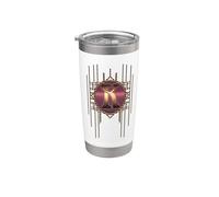 Initiale K alphabet rétro art nouveau vintage monogramme Gobelet isotherme en acier inoxydable double paroi