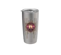 Initiale K alphabet rétro art nouveau vintage monogramme Gobelet isotherme en acier inoxydable double paroi