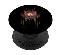 Initiale K Alphabet rétro Art Nouveau Vintage Monogramme PopSockets PopGrip Adhésif