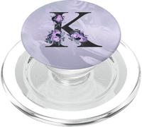 Initiale Lettre K Florale Lavande Violette pour Femme PopSockets PopGrip pour MagSafe