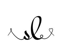 Initiale sl, monogramme de mariage, calligraphie, lettrage dessiné à la main et conception de logo d'amour L Stickers lettrage 54.4x106.4cm Fourni avec un kit de film de transfert Noir